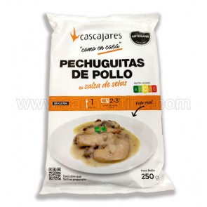 PECHUGUITAS DE POLLO EN SALSA DE SETAS CASCAJARES. 250 GR.